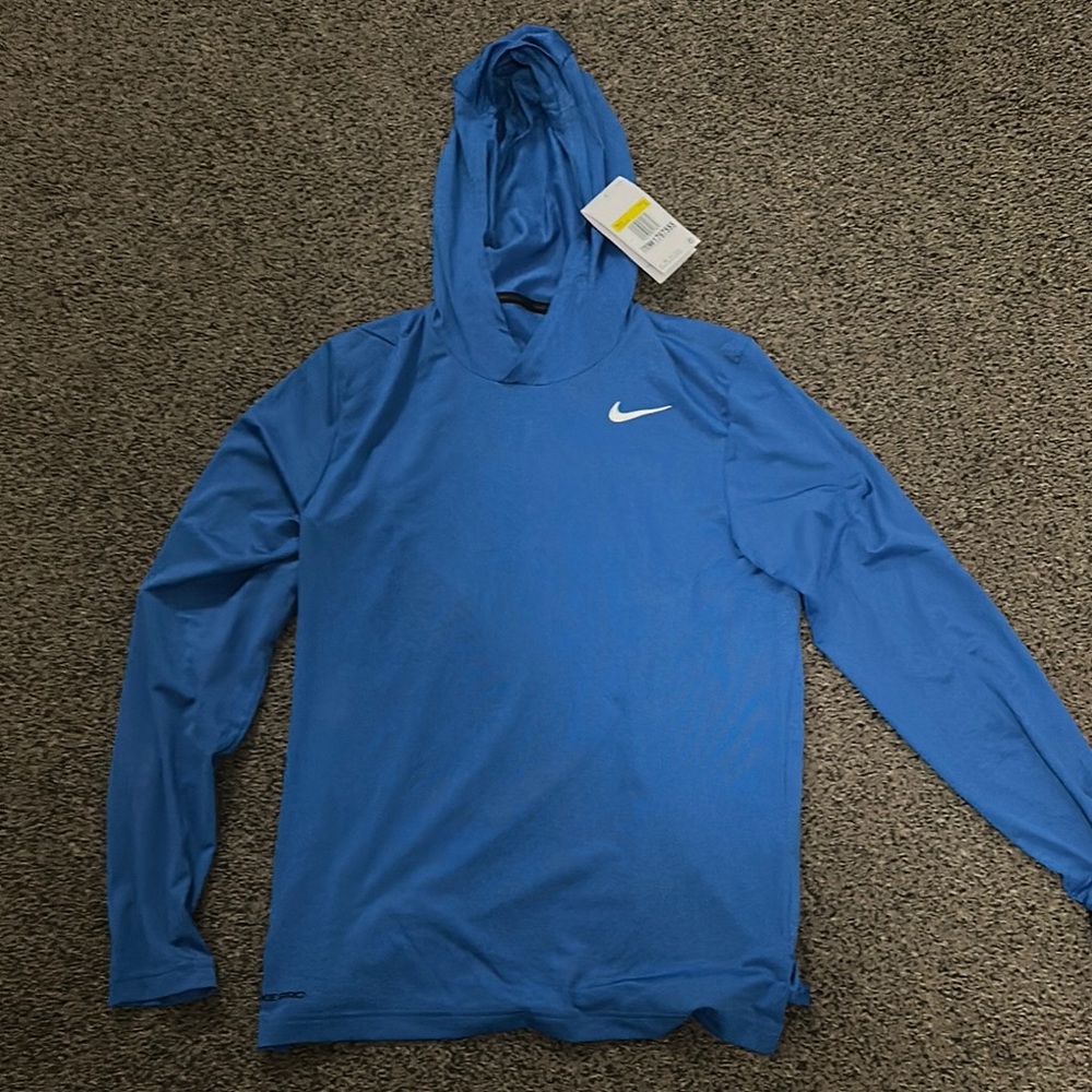Nike Men's Blue Hooded Pullover